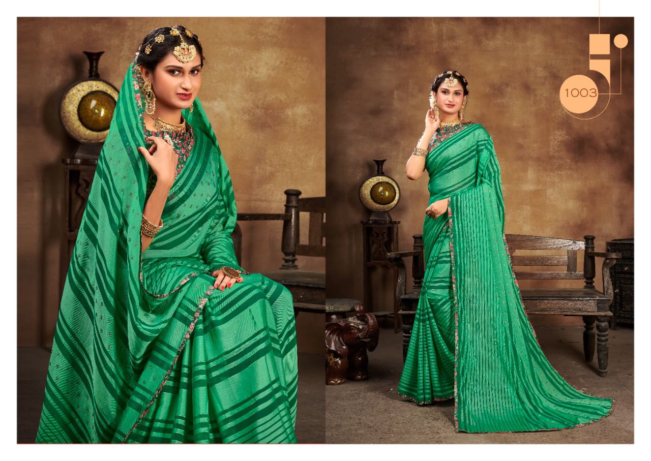 Saroj Shannu Fancy Ethnic Wear Georgette Designer Printed Saree Collection